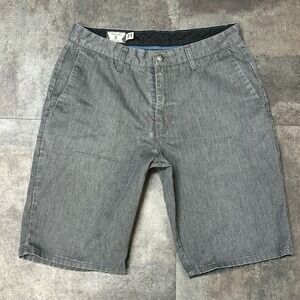 Volcom Frickin Chino Shorts Mens 31 Regular Fit Gray Flat‎ Front Relaxed Skate